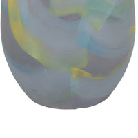 Riya Decorative Vase, Abstract Watercolor Art, Blue Ceramic 14 Inch-BM353429