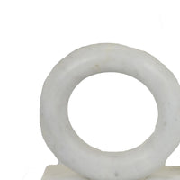 Hara Geometric Link Sculpture, 2 Circle Rings, White Marble 8 Inch-BM353433