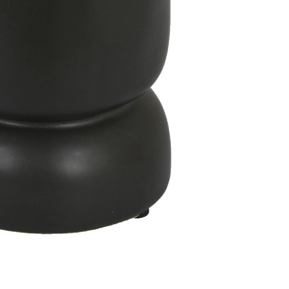 Dere Capsule Vase, Lug Handles, Pedestal, Matte Black Ceramic 16 Inch-BM353437