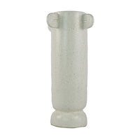 Dere Capsule Vase, Lug Handles, Pedestal, Matte White Ceramic 16 Inch-BM353438