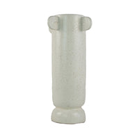 Dere Capsule Vase, Lug Handles, Pedestal, Matte White Ceramic 16 Inch-BM353438