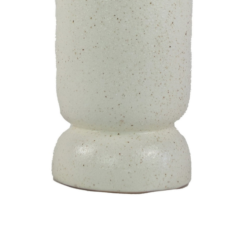 Dere Capsule Vase, Lug Handles, Pedestal, Matte White Ceramic 16 Inch-BM353438