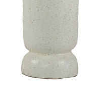 Dere Capsule Vase, Lug Handles, Pedestal, Matte White Ceramic 16 Inch-BM353438