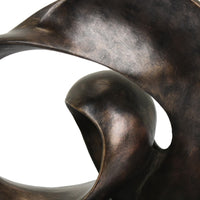 Tabletop Décor, Abstract Loop Sculpture, Plinth Base Bronze Black,11 Inch-BM353439