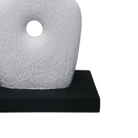 Abstract Totem Sculpture, Cutout Center, Pedestal, White Resin 20 Inch-BM353440