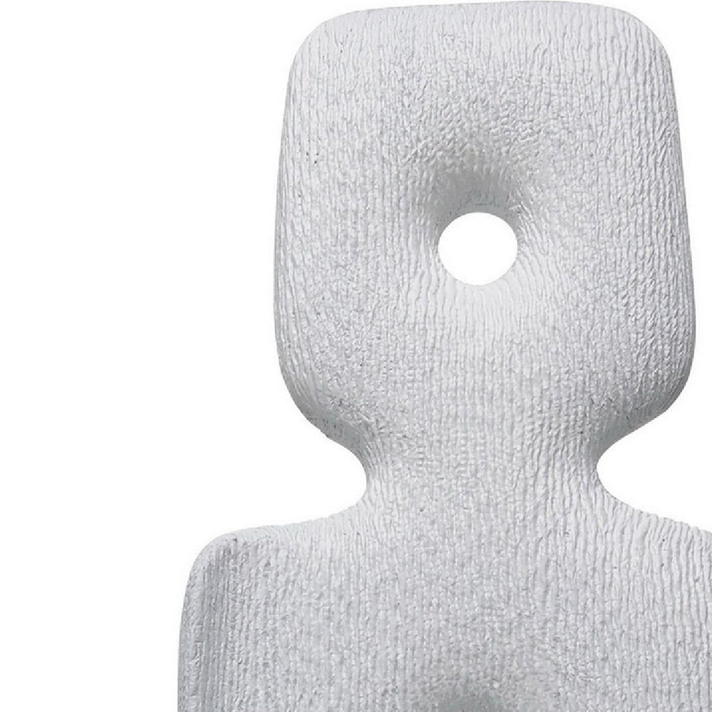 Abstract Totem Sculpture, Cutout Center, Pedestal, White Resin 20 Inch-BM353440