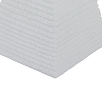 Decorative Pyramid Sculpture, Horizontally Ribbed White Resin 15 Inch-BM353443