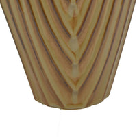 Kathy Decorative Vase, Asymmetrical Rim, Ribbed Brown Ceramic 15 Inch-BM353444