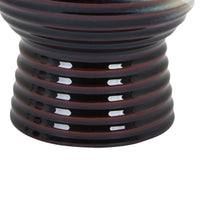 Decorative Planter, Tapered Body, Flared Pedestal, Gray Ceramic 10 Inch-BM353446