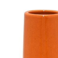 Seny Decorative Vase, Narrow Neck, Flared Base, Orange Ceramic 16 Inch-BM353448