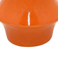 Seny Decorative Vase, Narrow Neck, Flared Base, Orange Ceramic 16 Inch-BM353448