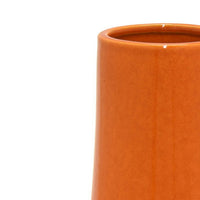 Seny Decorative Vase, Narrow Neck, Flared Base, Orange Ceramic 12 Inch-BM353449
