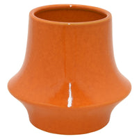 Seny Decorative Vase, Narrow Neck, Flared Base, Orange Ceramic 9 Inch-BM353450