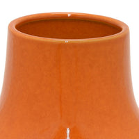Seny Decorative Vase, Narrow Neck, Flared Base, Orange Ceramic 9 Inch-BM353450