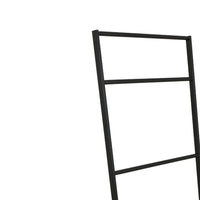 Freestanding Towel Quilt Rack, 4 Rungs, Built-in Base, Black Metal 39 Inch-BM353452