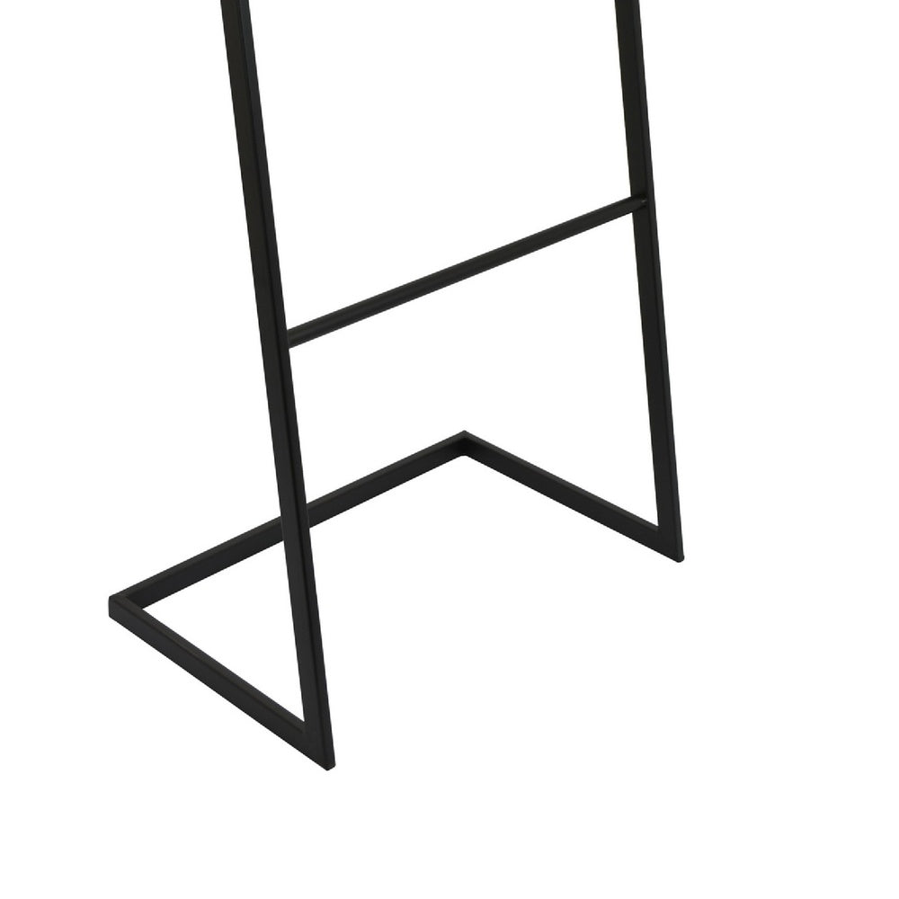 Freestanding Towel Quilt Rack, 4 Rungs, Built-in Base, Black Metal 39 Inch-BM353452