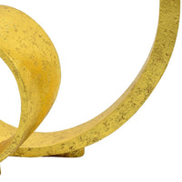 Tabletop Decor, Abstract Loop Sculpture, Textured Gold Resin 13 Inch-BM353453