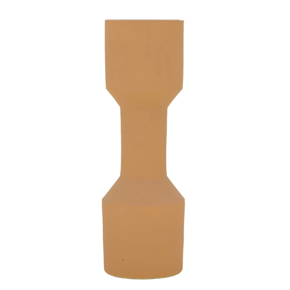 Decorative Vase, Geometric Hourglass Shape, Matte Orange Ceramic 16 Inch-BM353454