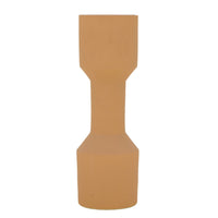 Decorative Vase, Geometric Hourglass Shape, Matte Orange Ceramic 16 Inch-BM353454