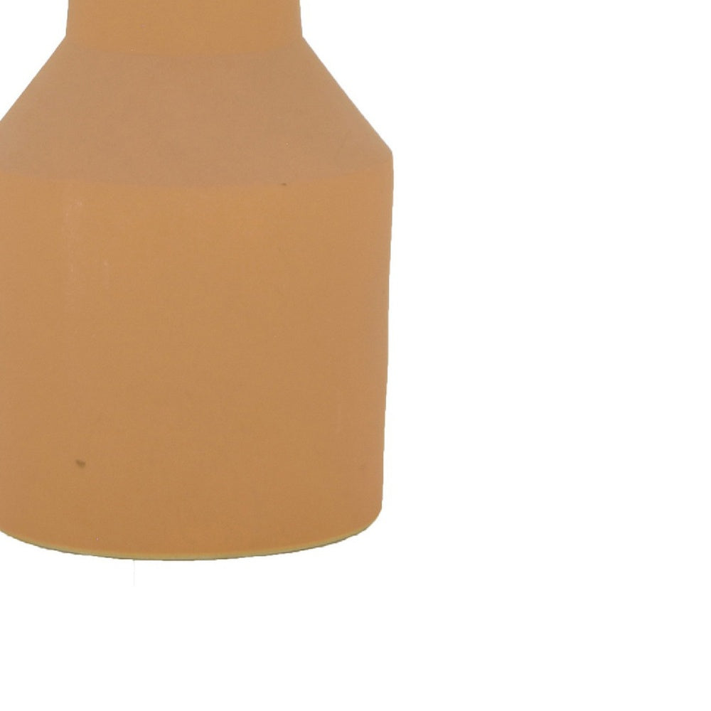 Decorative Vase, Geometric Hourglass Shape, Matte Orange Ceramic 16 Inch-BM353454