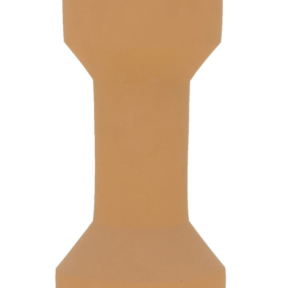 Decorative Vase, Geometric Hourglass Shape, Matte Orange Ceramic 16 Inch-BM353454