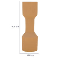 Decorative Vase, Geometric Hourglass Shape, Matte Orange Ceramic 16 Inch-BM353454