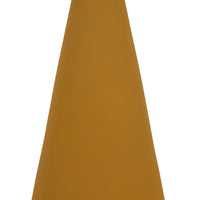 Decorative Vase, Flared Rim, Angular Edges, Mustard Yellow Ceramic 15 Inch-BM353455
