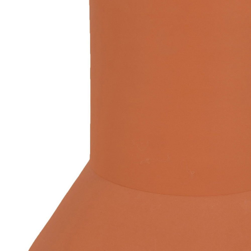 Decorative Vase, Faceted Body, Angular Base, Orange Brown Ceramic 11 Inch-BM353456