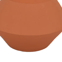 Decorative Vase, Faceted Body, Angular Base, Orange Brown Ceramic 11 Inch-BM353456