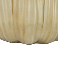Decorative Vase, Scalloped Lotus Pod Design, Glazed Gold Ceramic 9 Inch-BM353457
