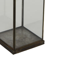 Greg Glass Lantern with Vented Top, Ring Handle, Bronze Metal 28 Inch  - BM353463