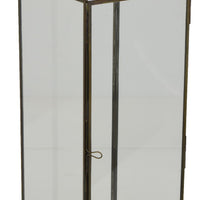 Greg Glass Lantern with Vented Top, Ring Handle, Bronze Metal 28 Inch  - BM353463