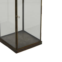 Greg Glass Lantern with Vented Top, Ring Handle, Bronze Metal 24 Inch  - BM353464