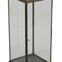 Greg Glass Lantern with Vented Top, Ring Handle, Bronze Metal 24 Inch  - BM353464