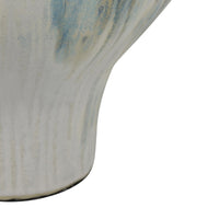 Siena Decorative Planter with Petal Edge Design, White-Green Ceramic 10 Inch-BM353466