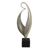 Dora Decorative Abstract Sculpture, Black Base, Silver Metal 24 Inch-BM353467