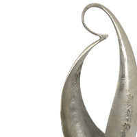 Dora Decorative Abstract Sculpture, Black Base, Silver Metal 24 Inch-BM353467