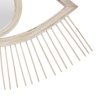 Ruhy Decorative Wall-Mounted Mirror with Eye-Shape Design, White Wood-BM353468