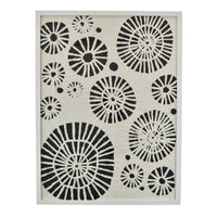 Wren Wall Art with Abstract Patterns, White Frame, Natural Fiber 32 Inch-BM353469