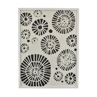 Wren Wall Art with Abstract Patterns, White Frame, Natural Fiber 32 Inch-BM353469