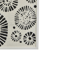 Wren Wall Art with Abstract Patterns, White Frame, Natural Fiber 32 Inch-BM353469