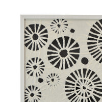 Wren Wall Art with Abstract Patterns, White Frame, Natural Fiber 32 Inch-BM353469