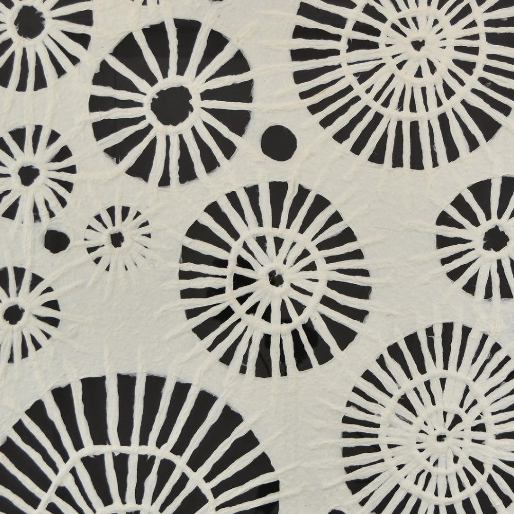 Wren Wall Art with Abstract Patterns, White Frame, Natural Fiber 32 Inch-BM353469