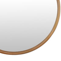 Drek Traditional Round Wall Mirror with Ornate Crest Top, Gold Metal 24x27-BM353470