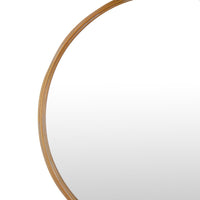 Drek Traditional Round Wall Mirror with Ornate Crest Top, Gold Metal 24x27-BM353470