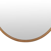 Drek Traditional Round Wall Mirror with Ornate Crest Top, Gold Metal 24x27-BM353470