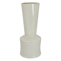Ginny Decorative Vase with Slender Neck, Glossy White Ceramic 16 Inch-BM353477