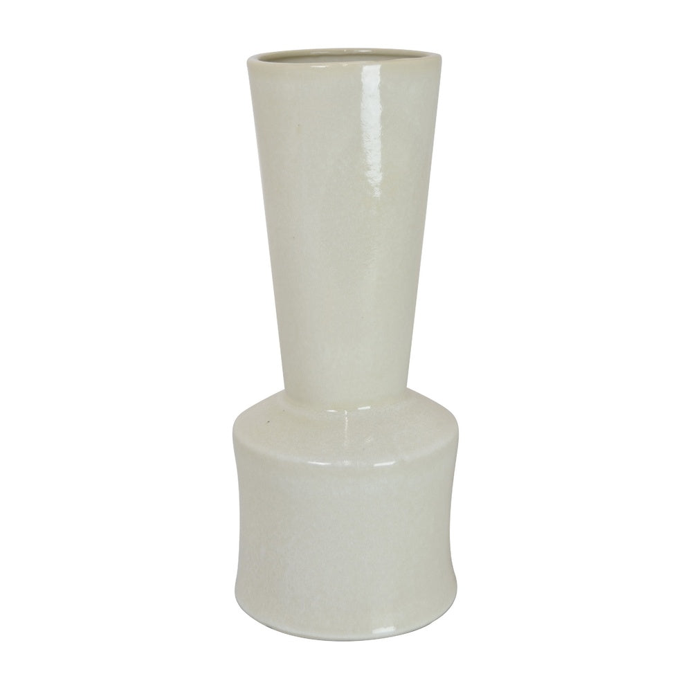 Ginny Decorative Vase with Slender Neck, Glossy White Ceramic 16 Inch-BM353477