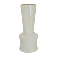Ginny Decorative Vase with Slender Neck, Glossy White Ceramic 16 Inch-BM353477