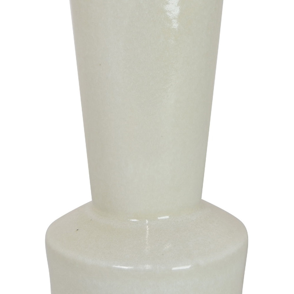 Ginny Decorative Vase with Slender Neck, Glossy White Ceramic 16 Inch-BM353477